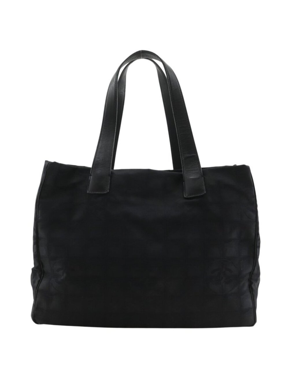 Chanel New Travel Line Tote MM Nylon Canvas Black
